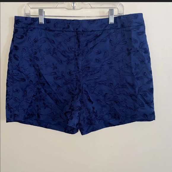 WHITE HOUSE BLACK MARKET Blue Short Embroidered 14 - Picture 2 of 13